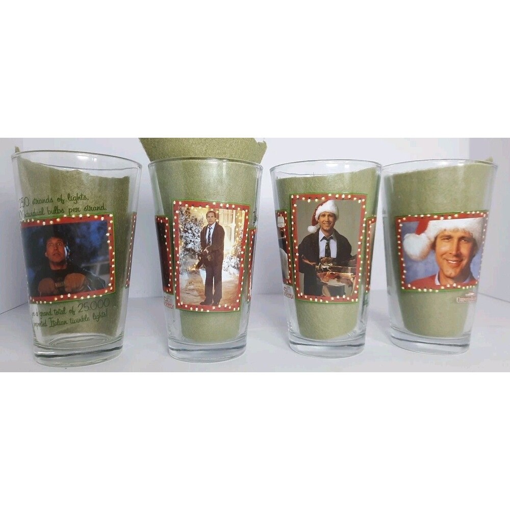 National Lampoon's Christmas Vacation 16 oz/Pint Glasses Lot of 4